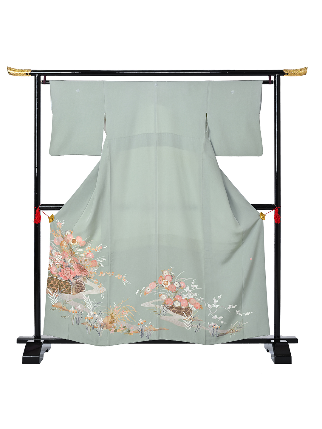 【M】 鶯色光悦垣牡丹と四季花